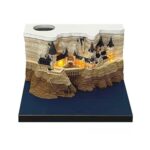MEICHI 3D Notizblock, nicht verklebt, 3D Schlossmodell Papierkunst mit glasklarem Anzeigebox, 9 x 9 x 5 cm, 150 Blätter, 3D Memo Pad  